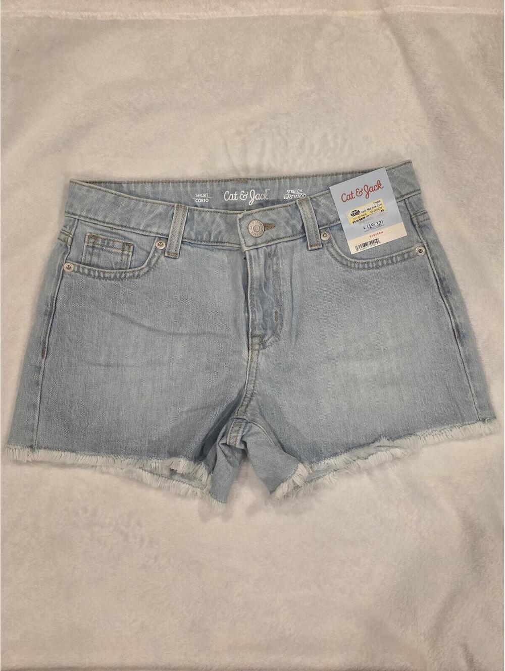 Cat & Jack 10/12 Little Girls Blue Jean Shorts NWT